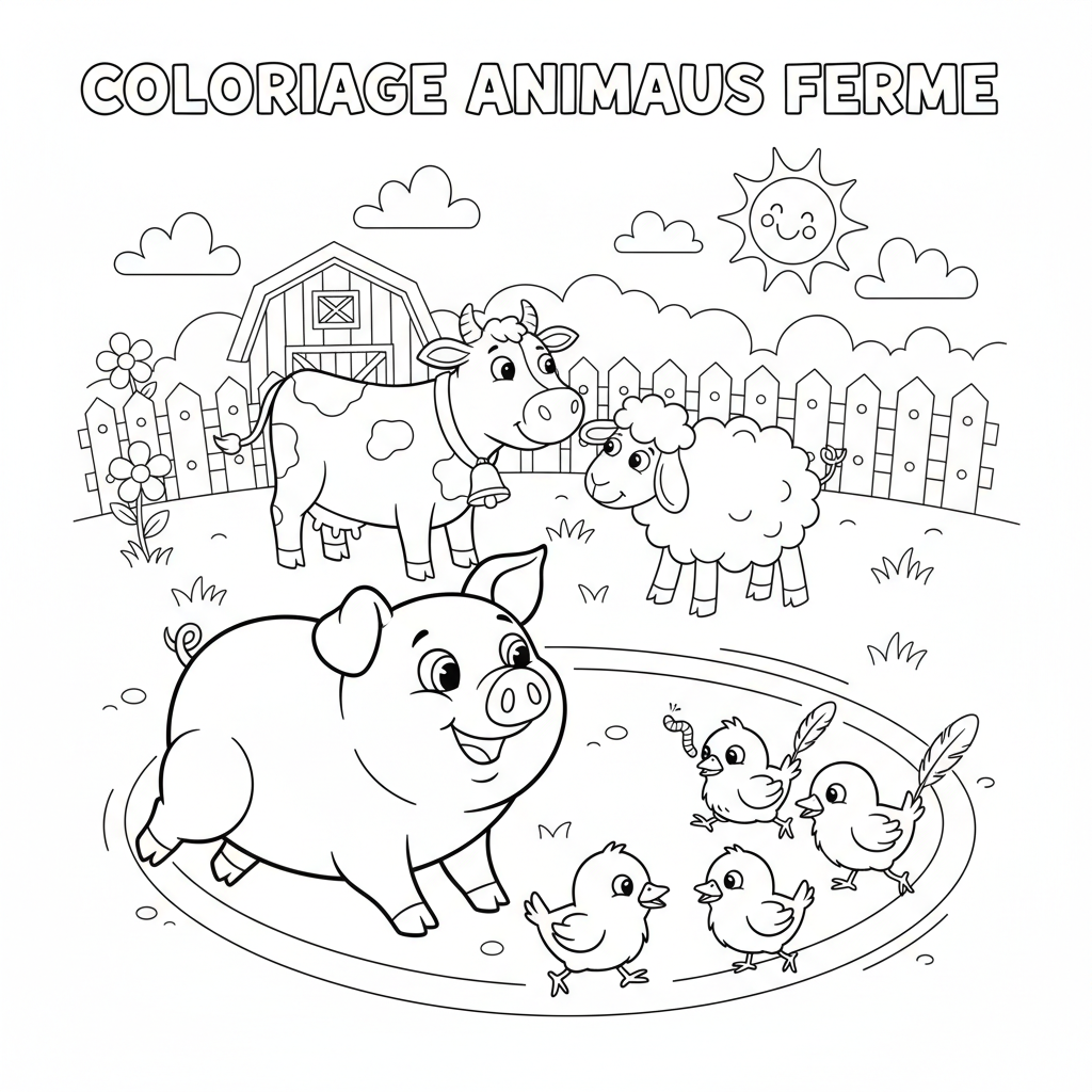 Coloriage coloriage animaux ferme 5