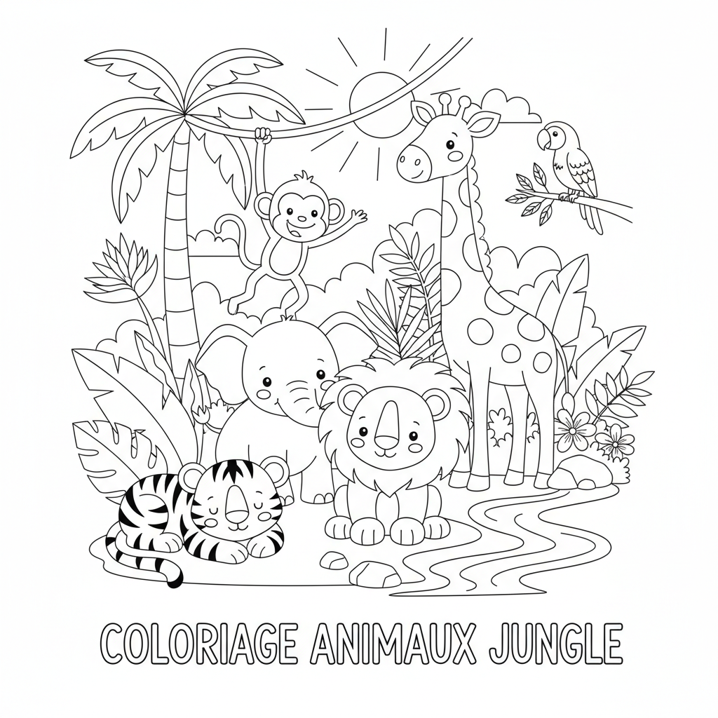 Coloriage coloriage animaux jungle 3