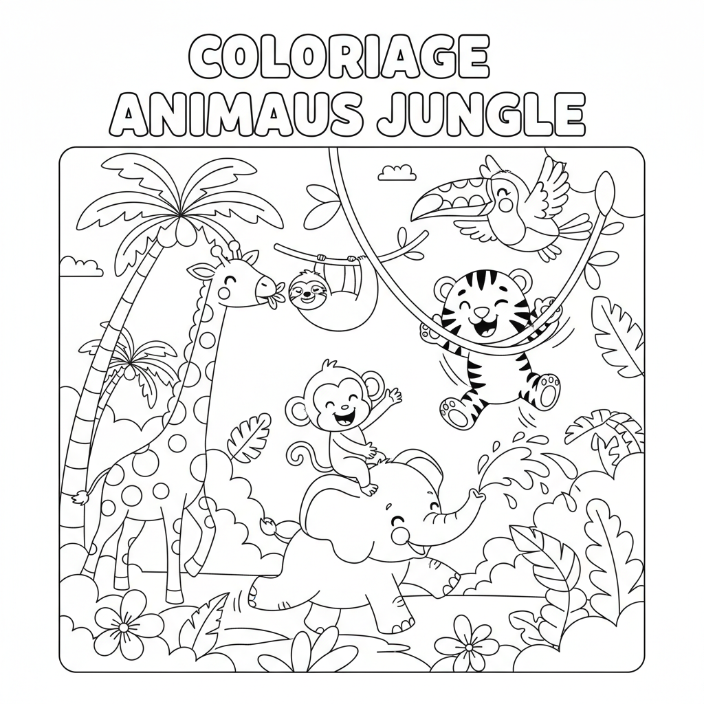 Coloriage coloriage animaux jungle 5