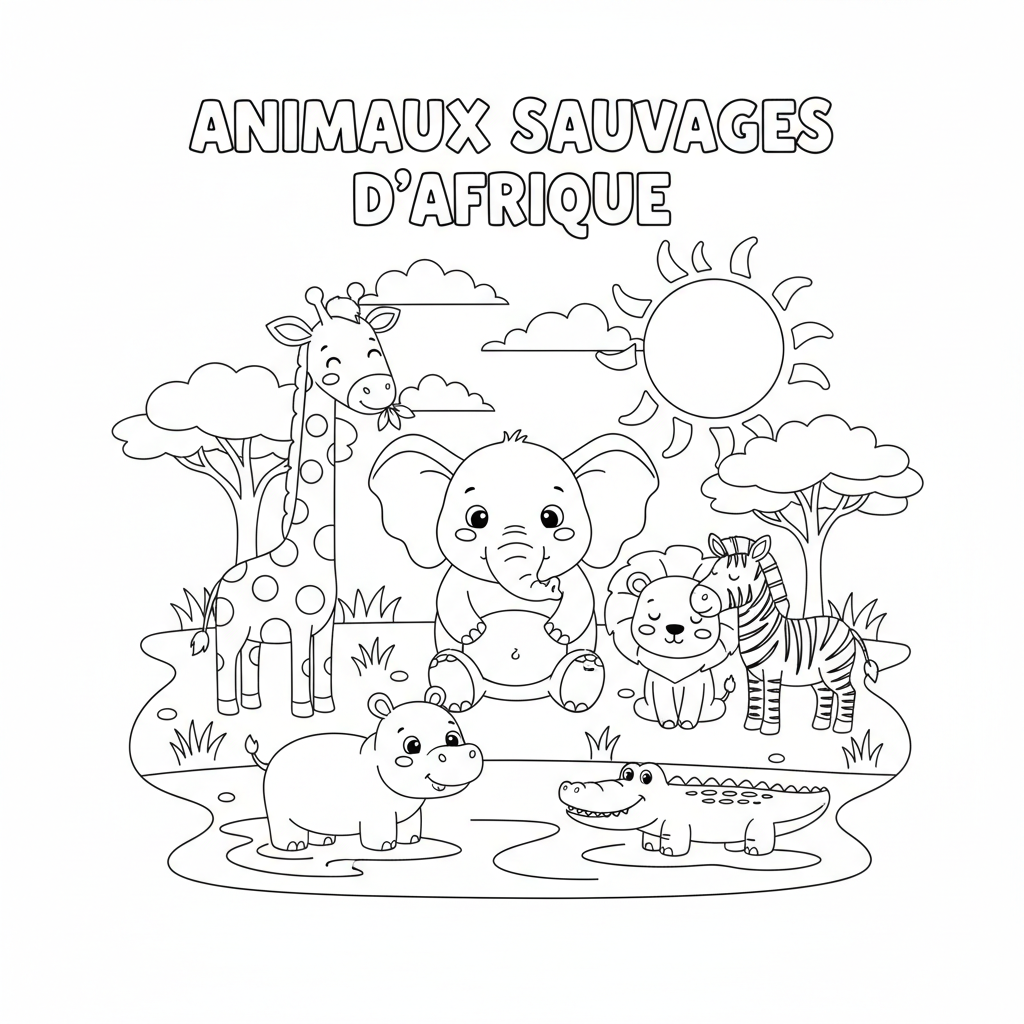 Coloriage coloriage animaux sauvages d'afrique 3