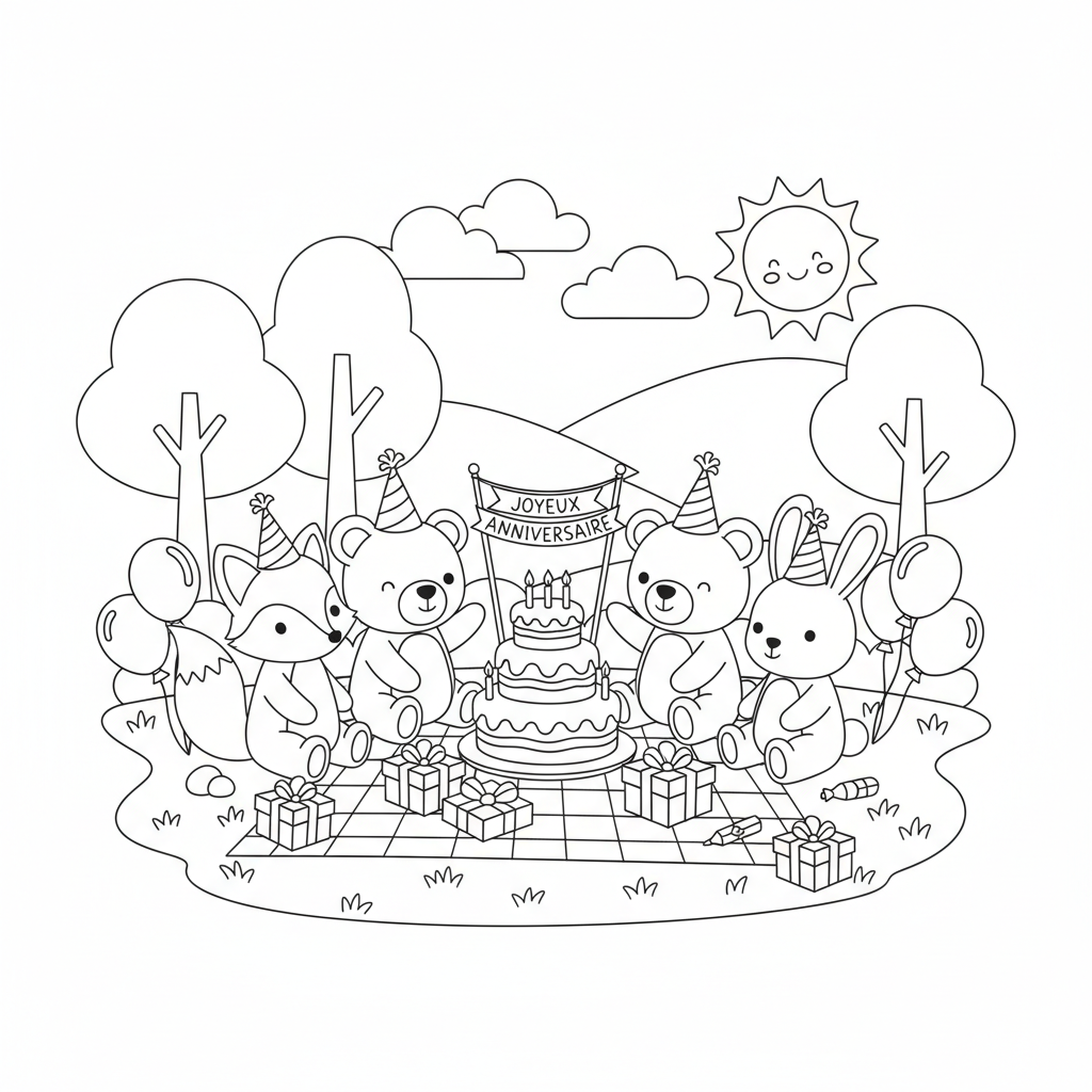 Coloriage coloriage anniversaire 3