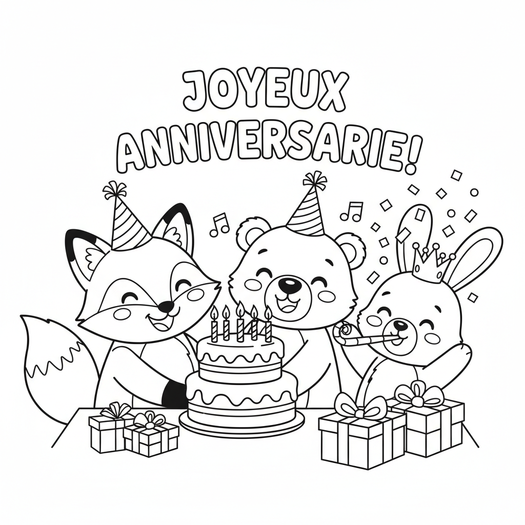 Coloriage coloriage anniversaire 4