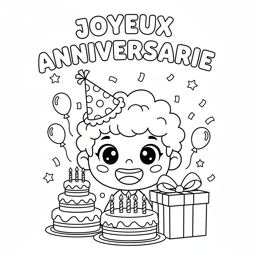 Coloriage coloriage anniversaire à imprimer 4