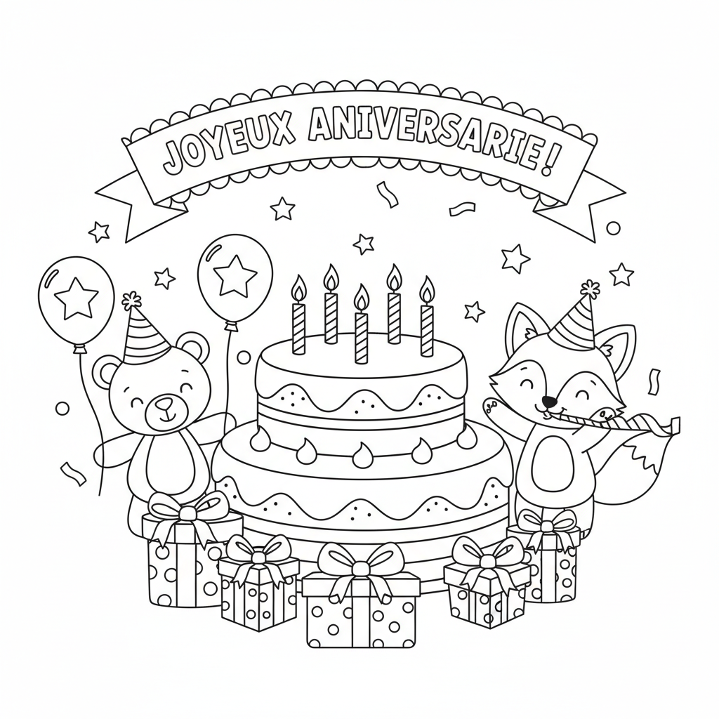 Coloriage coloriage anniversaire imprimer 1