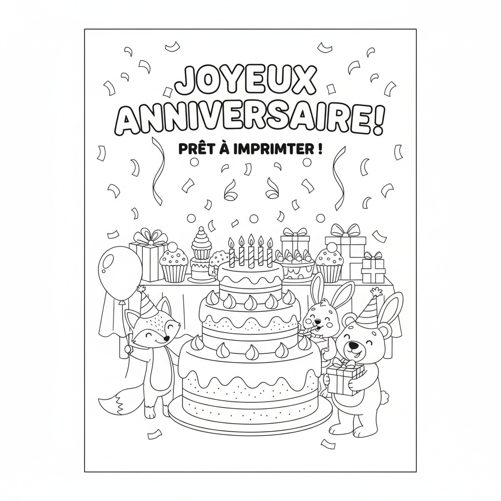 Coloriage coloriage anniversaire imprimer 2