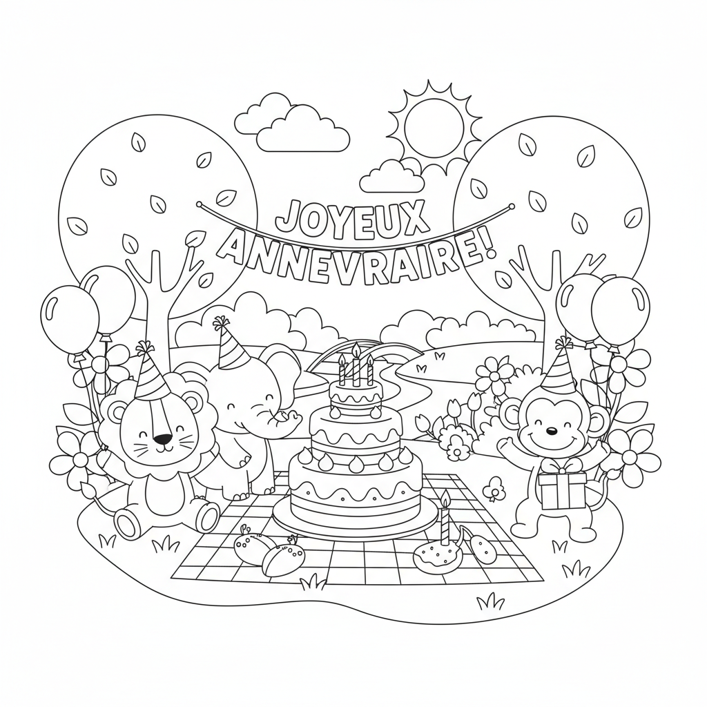 Coloriage coloriage anniversaire imprimer 3
