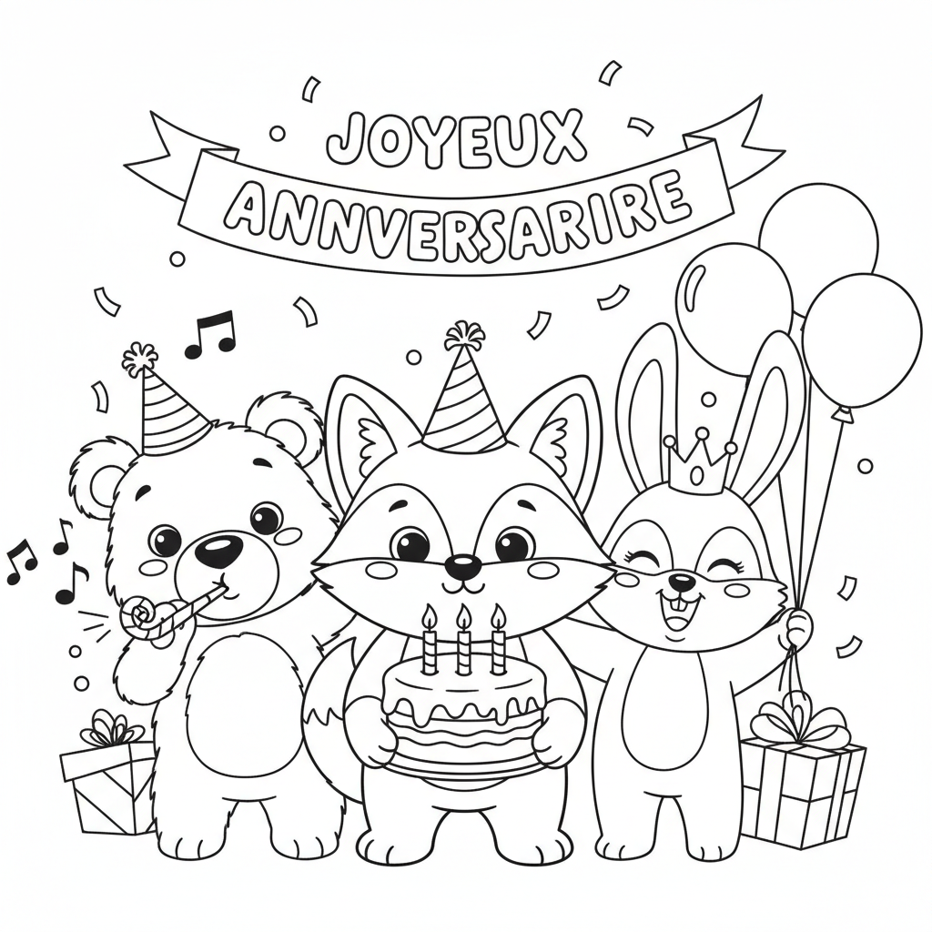 Coloriage coloriage anniversaire imprimer 4