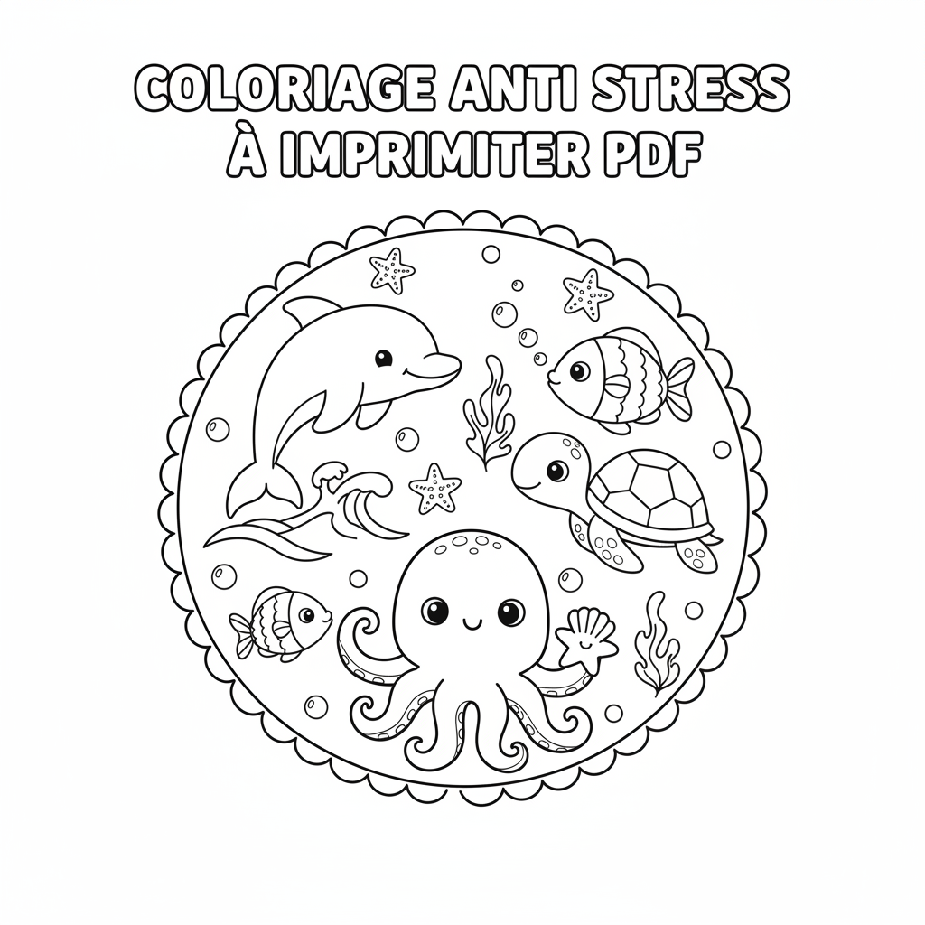 Coloriage Anti Stress à Imprimer PDF Gratuit pour Enfants