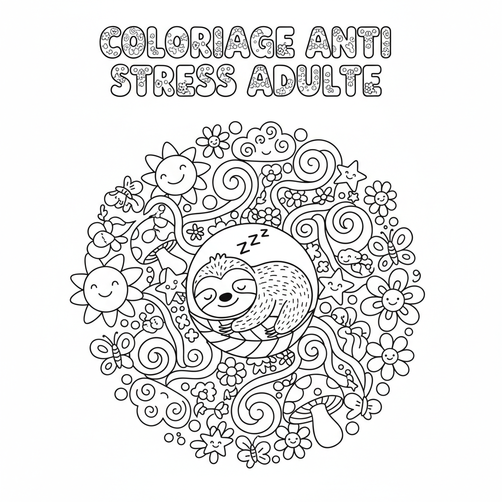 Coloriage Anti Stress Adulte Gratuit à Imprimer