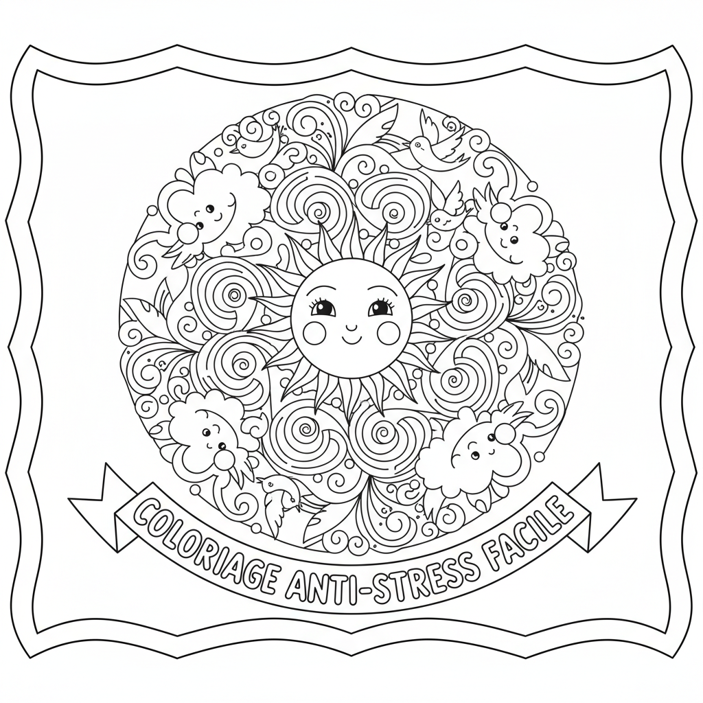 Coloriage coloriage anti-stress facile 2