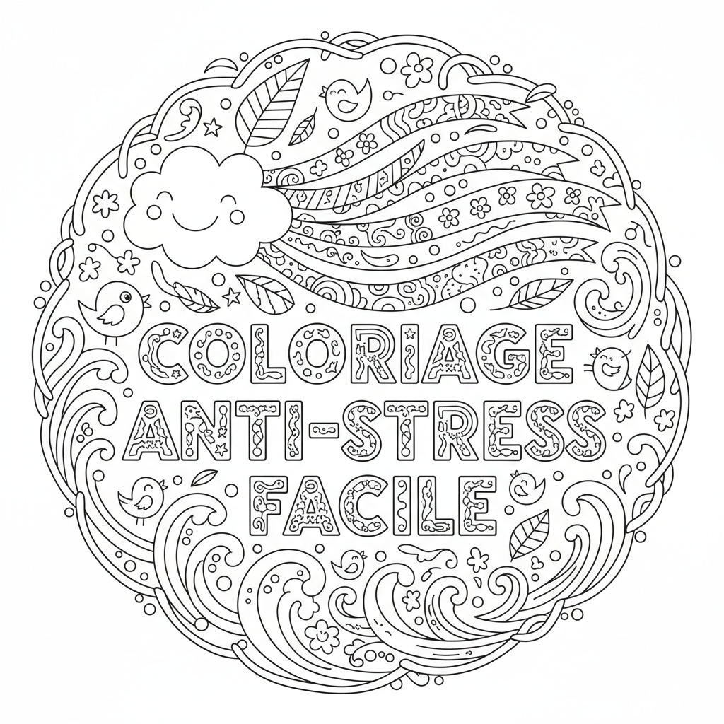Coloriage coloriage anti-stress facile 5