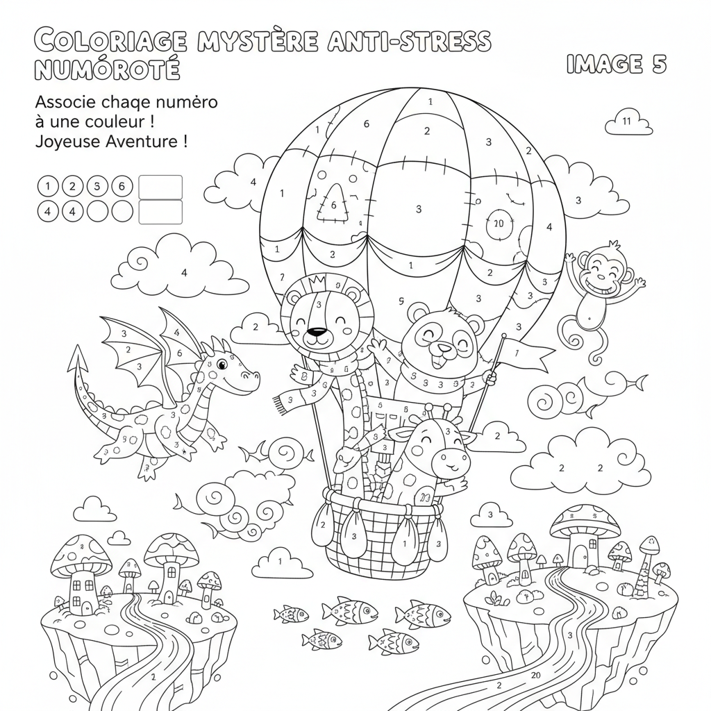 Coloriage coloriage anti-stress numéroté à imprimer 5