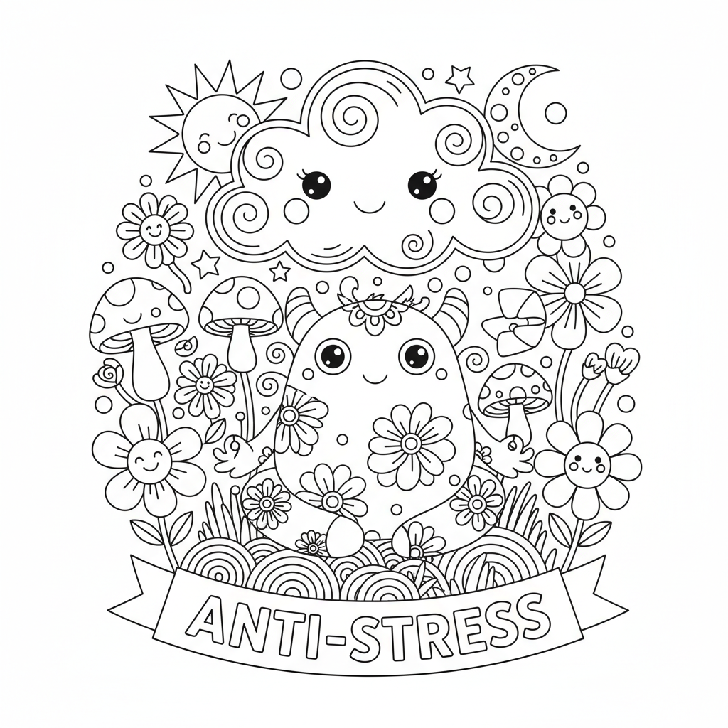 Coloriage Antistress Gratuit à Imprimer pour les Enfants