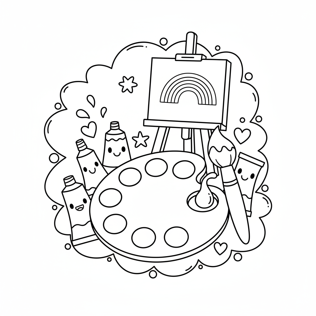 Coloriage Aquarelle Gratuit à Imprimer pour Enfants