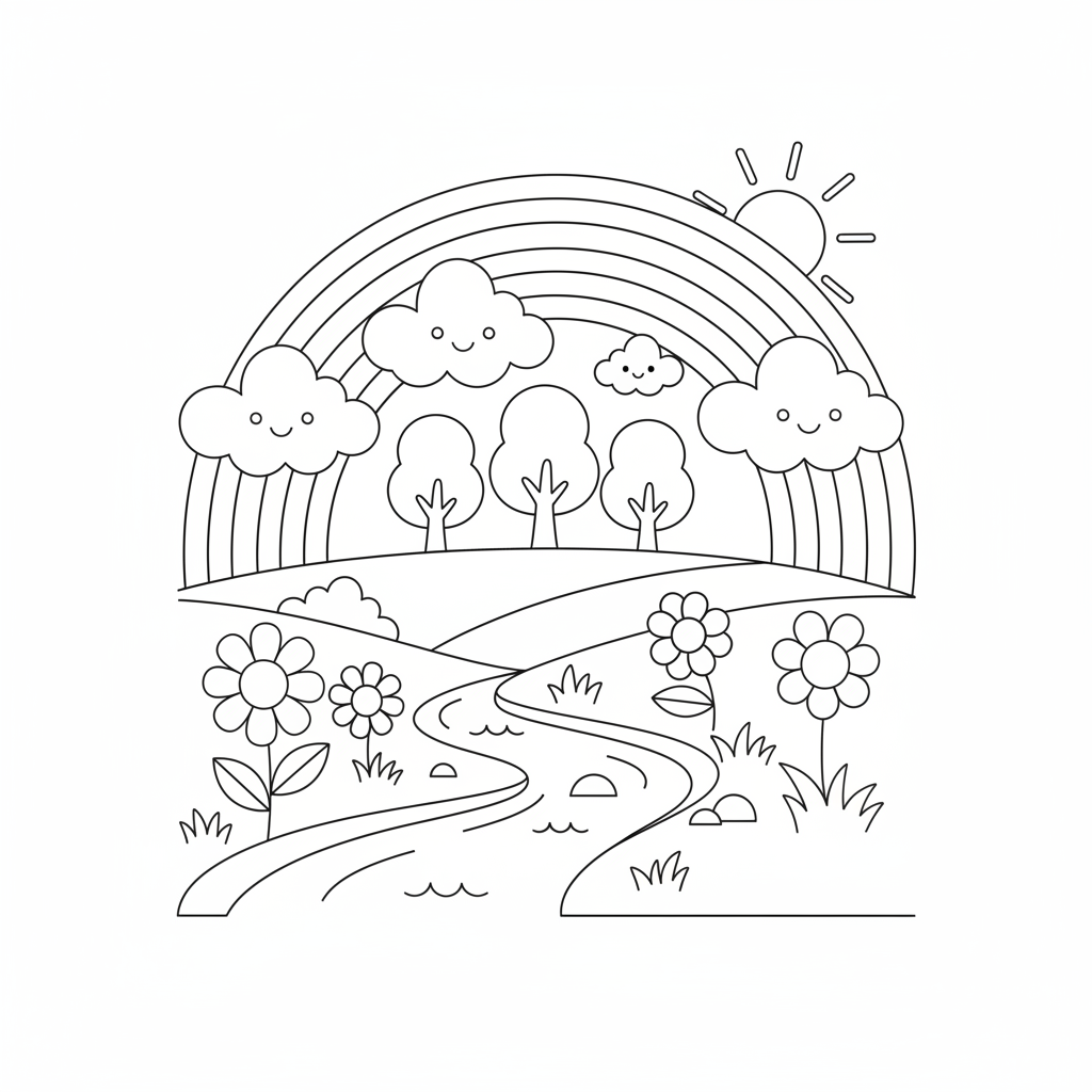 Coloriage coloriage arc en ciel 3