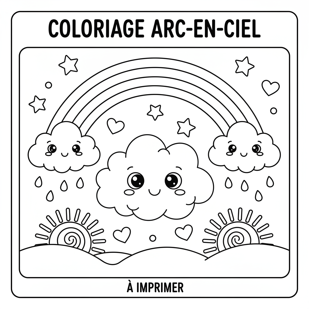 Coloriage coloriage arc en ciel à imprimer 4