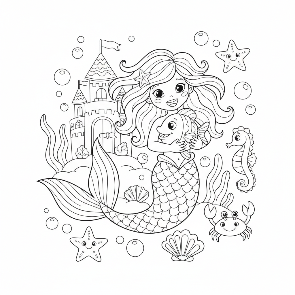 Coloriage coloriage ariel à imprimer 5