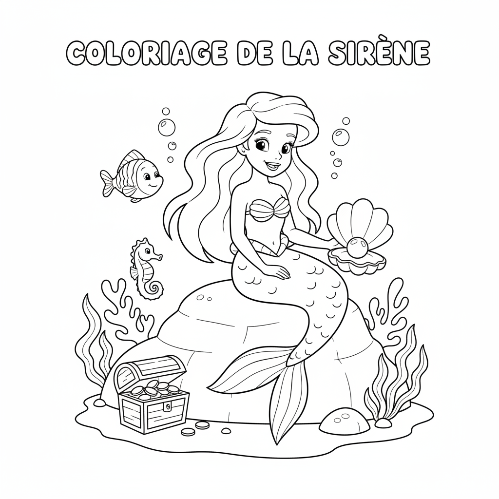 Coloriage coloriage ariel la sirene 2