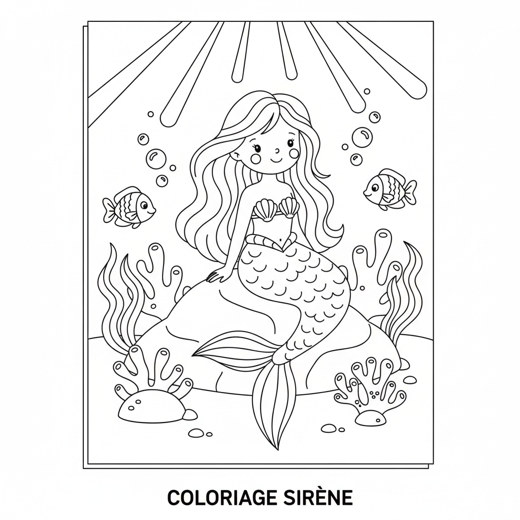 Coloriage coloriage ariel la sirene 3