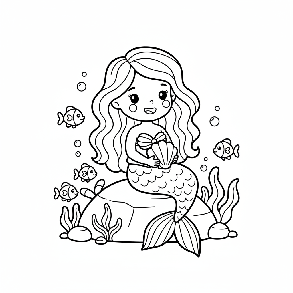 Coloriage Ariel Petite Sirene Gratuit à Imprimer