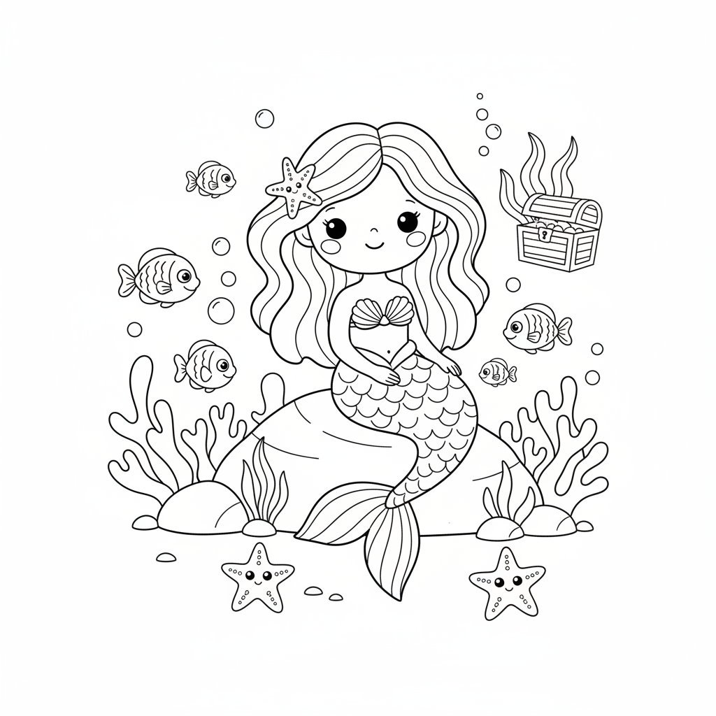 Coloriage coloriage ariel sirene 3