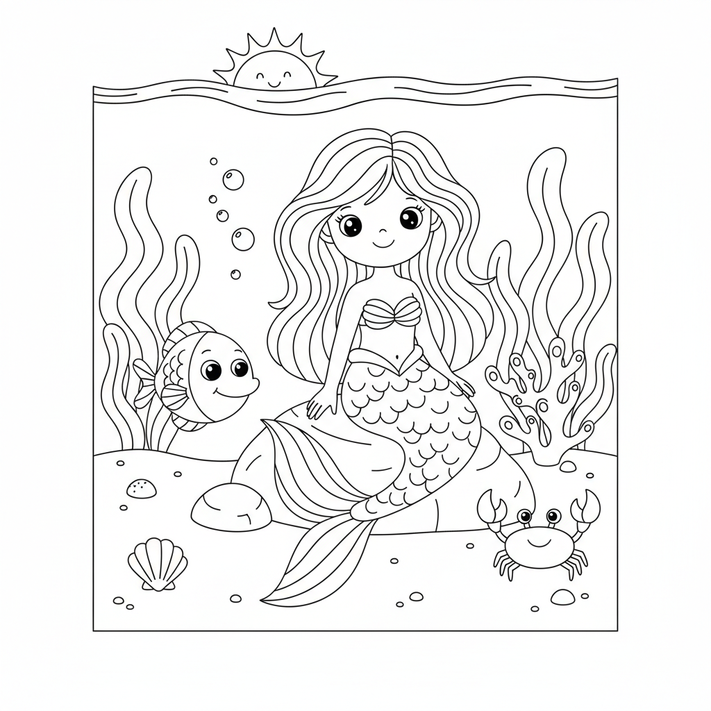 Coloriage coloriage arielle 3