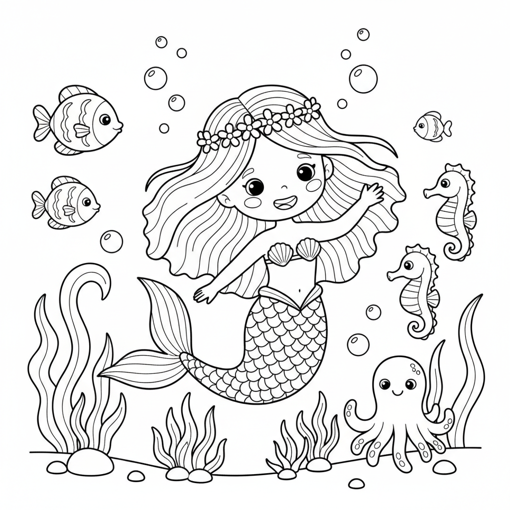 Coloriage coloriage arielle 5