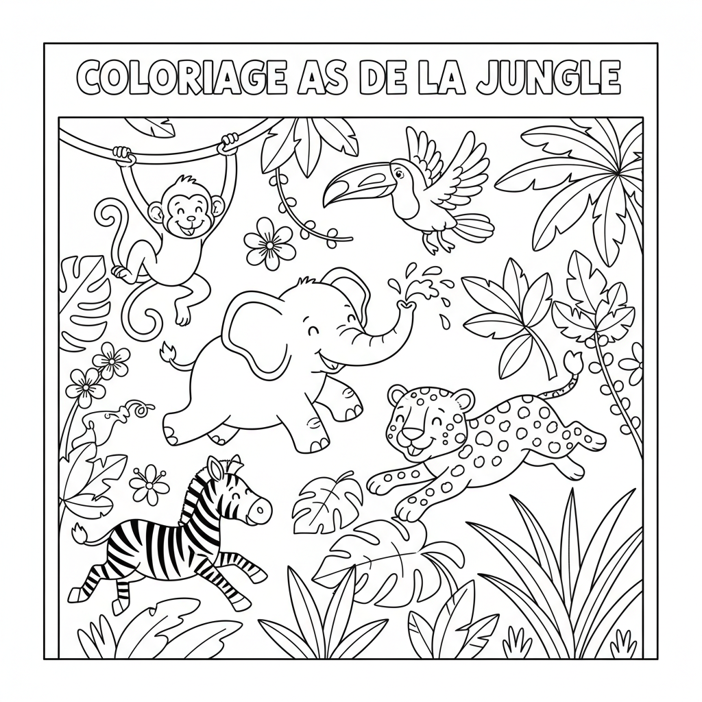 Coloriage coloriage as de la jungle 5
