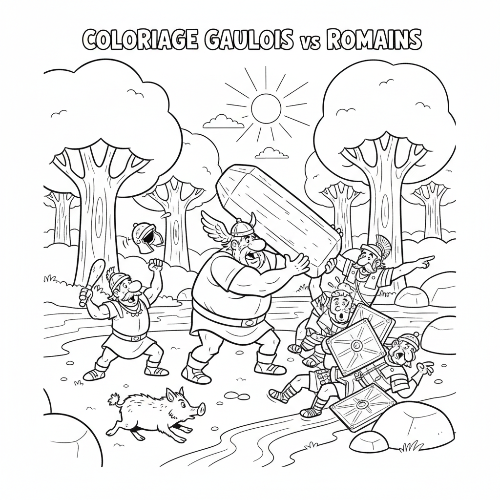 Coloriage coloriage astérix et obélix et les romains 3