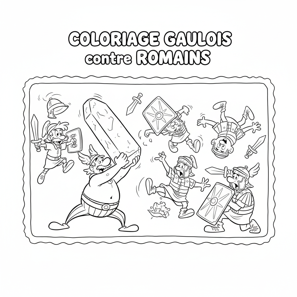 Coloriage coloriage astérix et obélix et les romains 5
