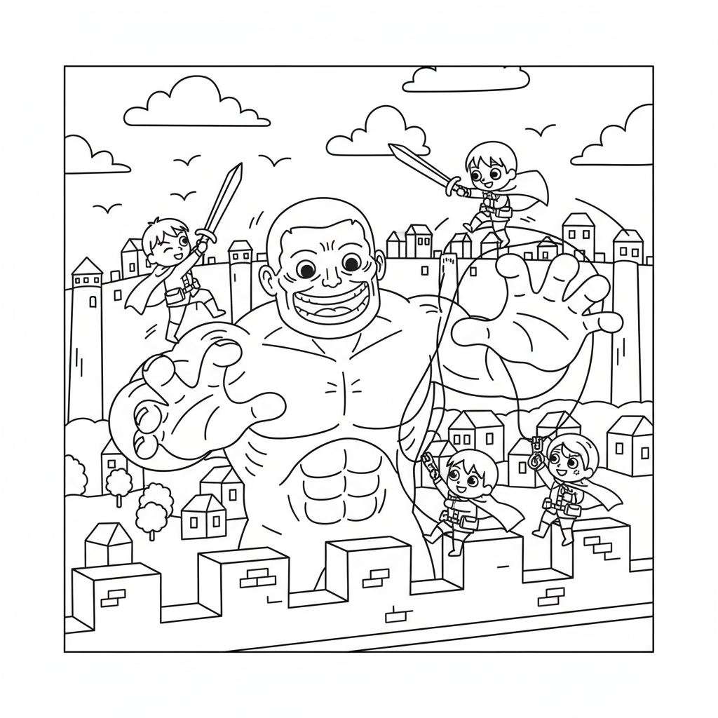 Coloriage coloriage attaque des titans 2