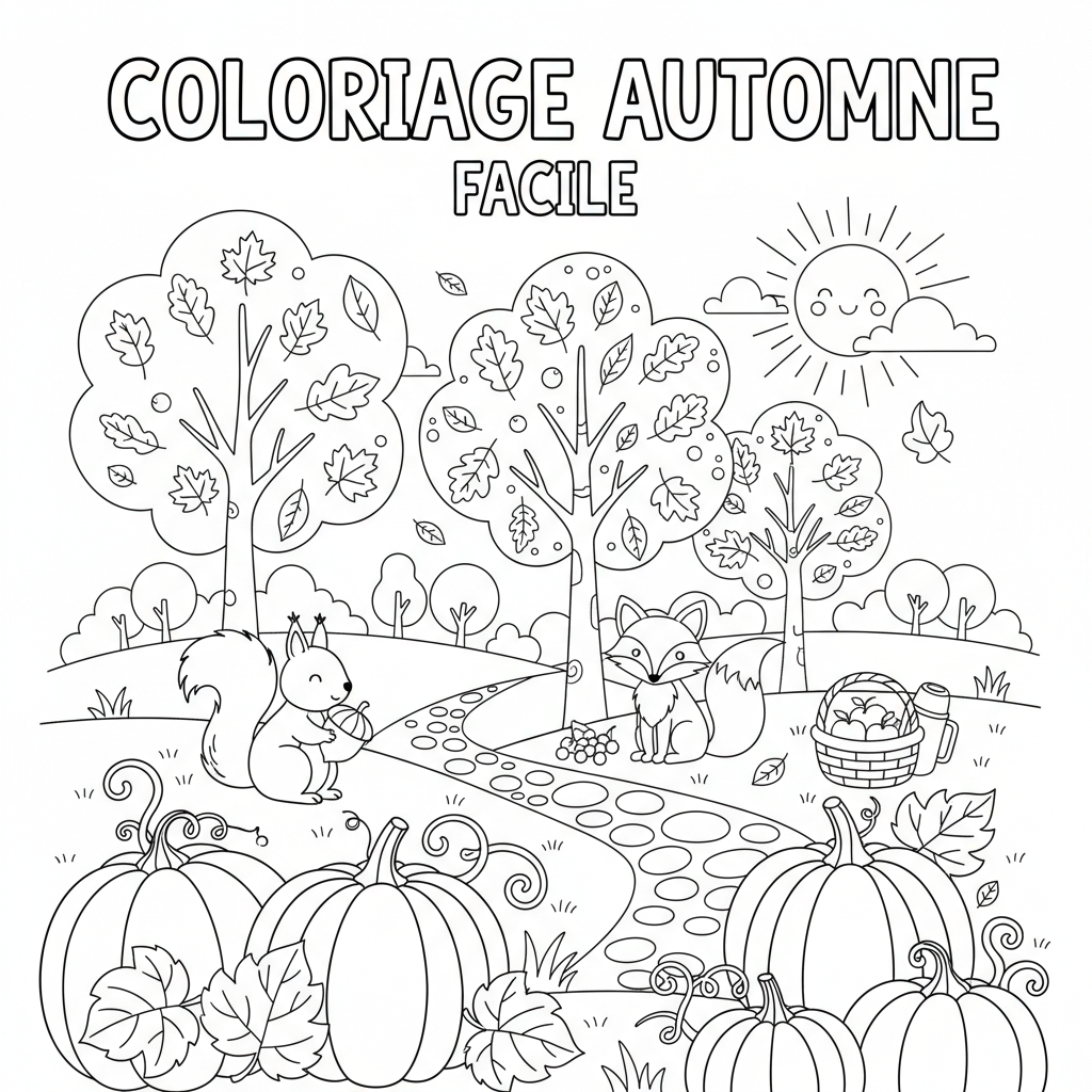 Coloriage coloriage automne facile 3