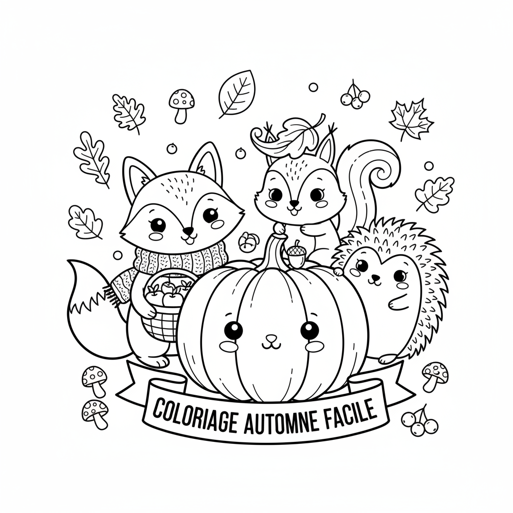 Coloriage coloriage automne facile 4