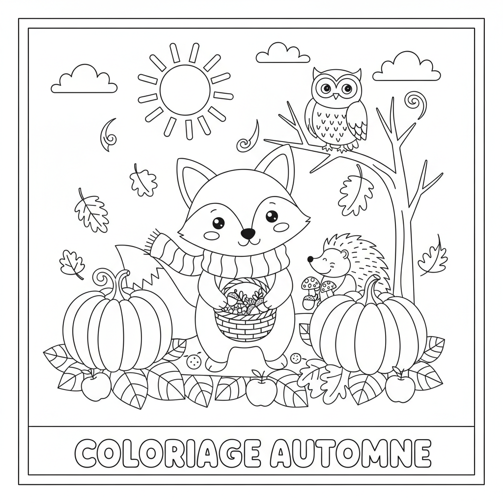 Coloriage Automne GS Gratuit à Imprimer