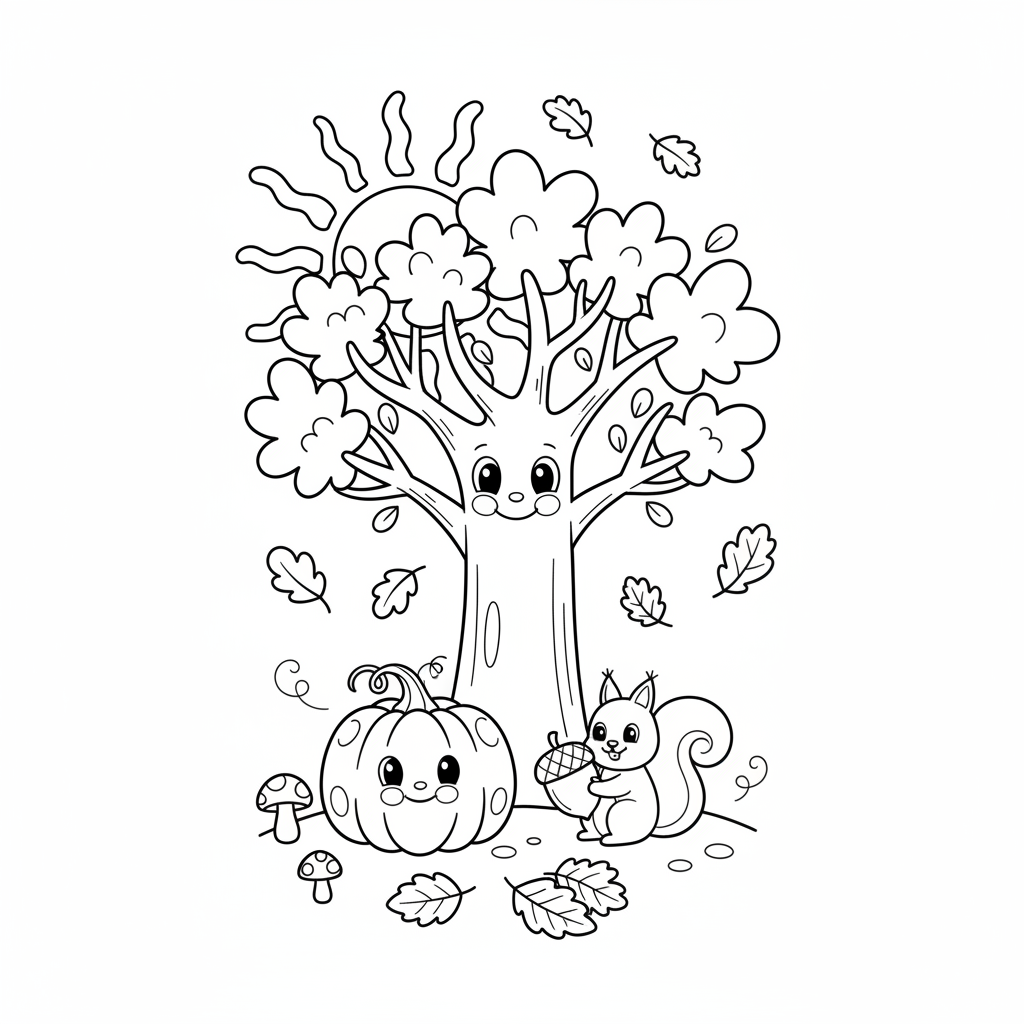 Coloriage Automne Maternelle Gratuit à Imprimer