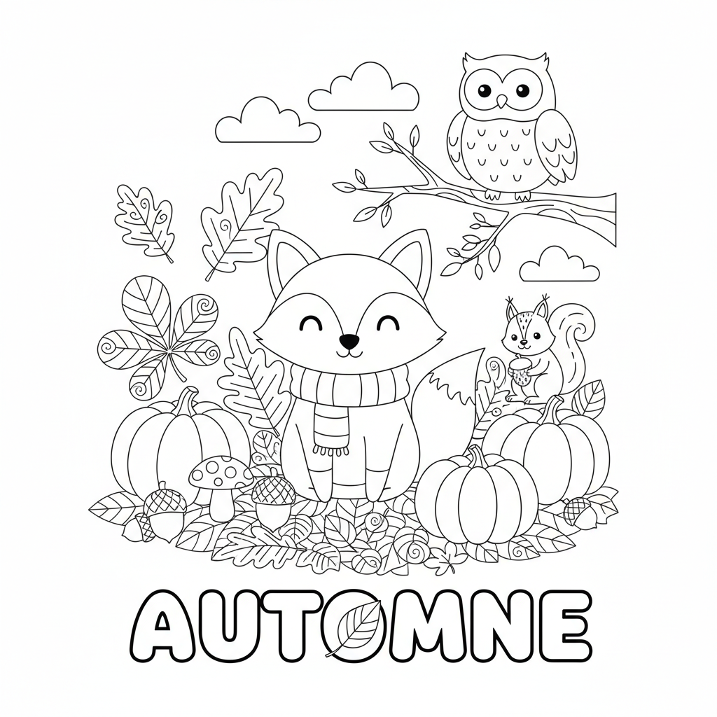 Coloriage Automne Maternelle à Imprimer Gratuit pour Enfants