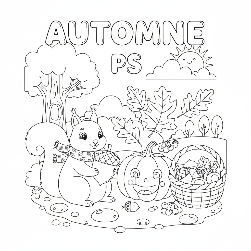 Coloriage coloriage automne ps
