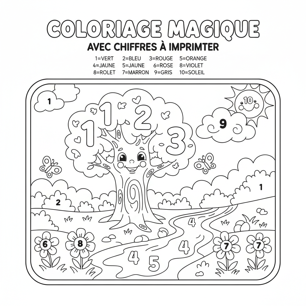 Coloriage coloriage avec chiffre à imprimer 3
