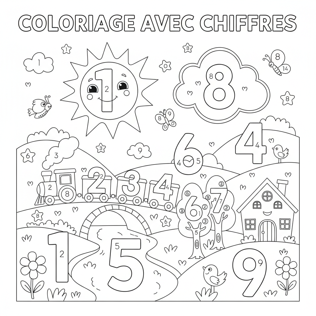 Coloriage coloriage avec chiffres 2