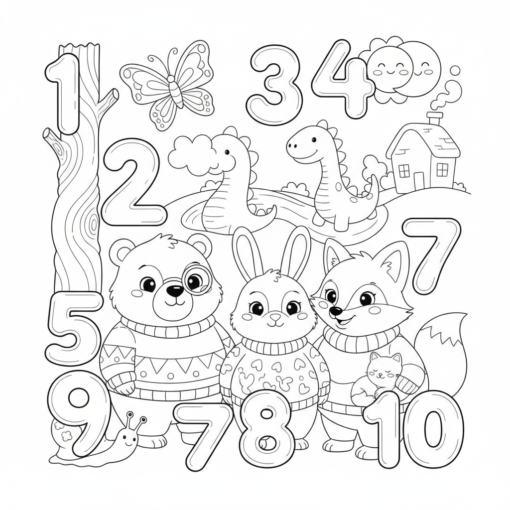 Coloriage coloriage avec chiffres 4