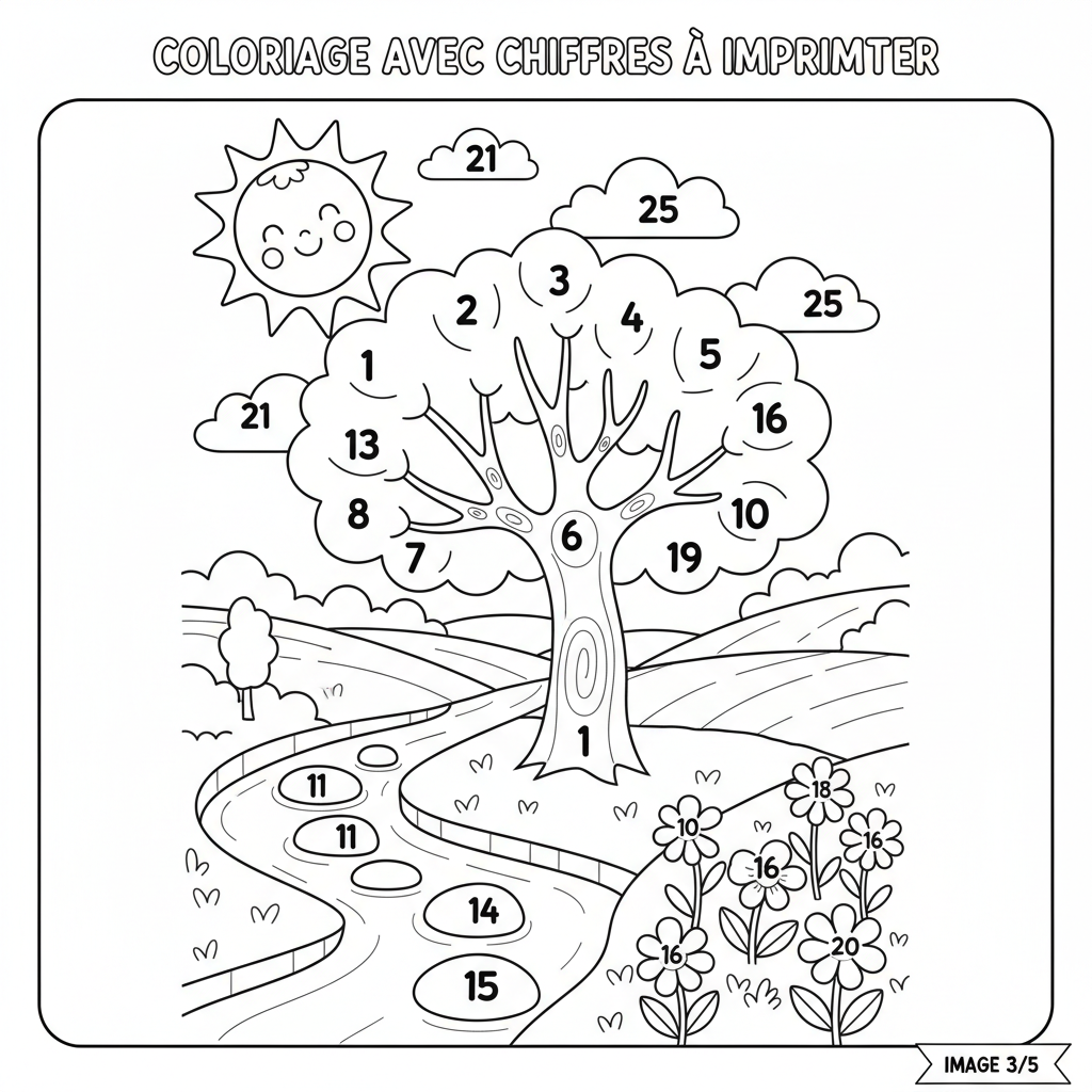 Coloriage coloriage avec chiffres à imprimer 3