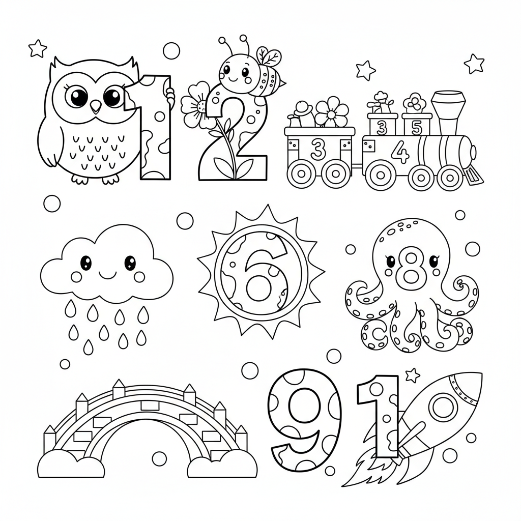 Coloriage coloriage avec des chiffres