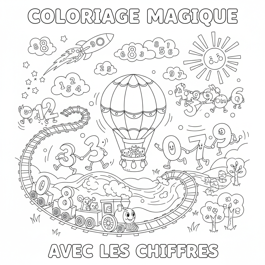 Coloriage coloriage avec des chiffres 5
