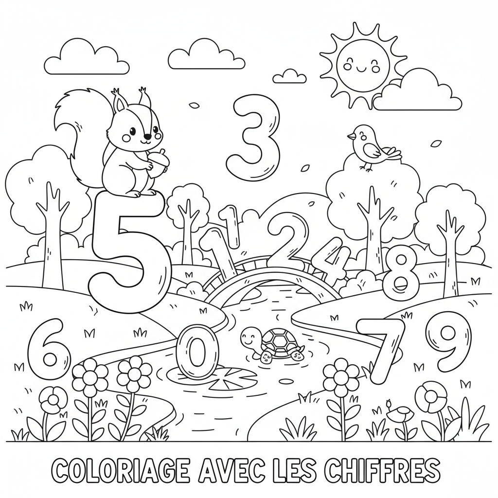 Coloriage coloriage avec les chiffres 3