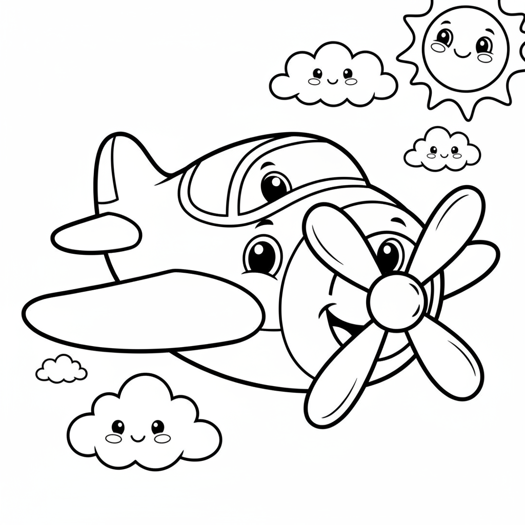 Coloriage coloriage avion 4