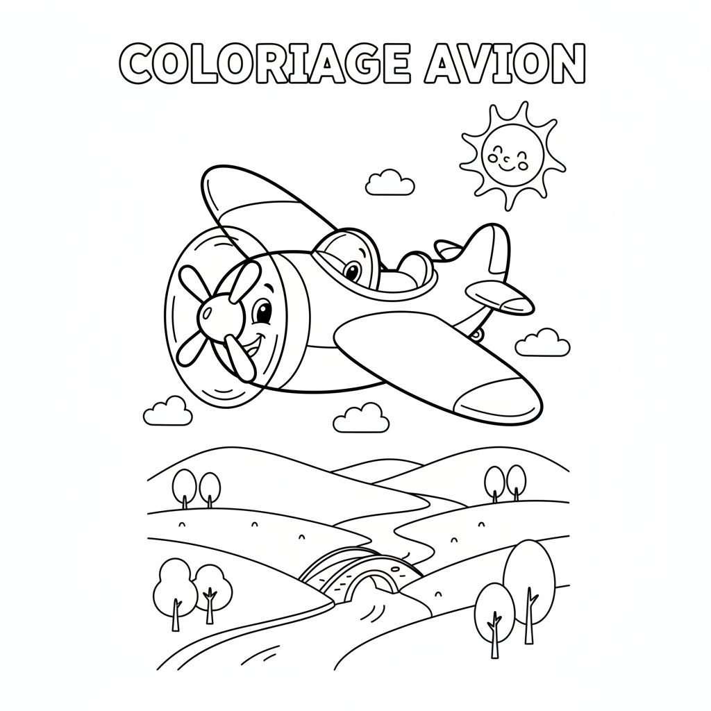 Coloriage coloriage avion à imprimer 3
