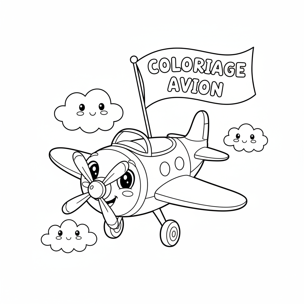 Coloriage coloriage avion à imprimer 4