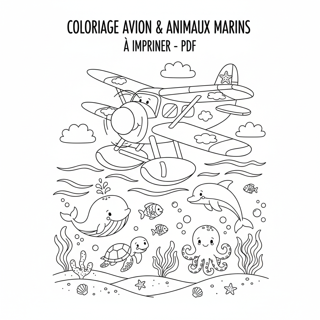 Coloriage coloriage avion à imprimer pdf 2