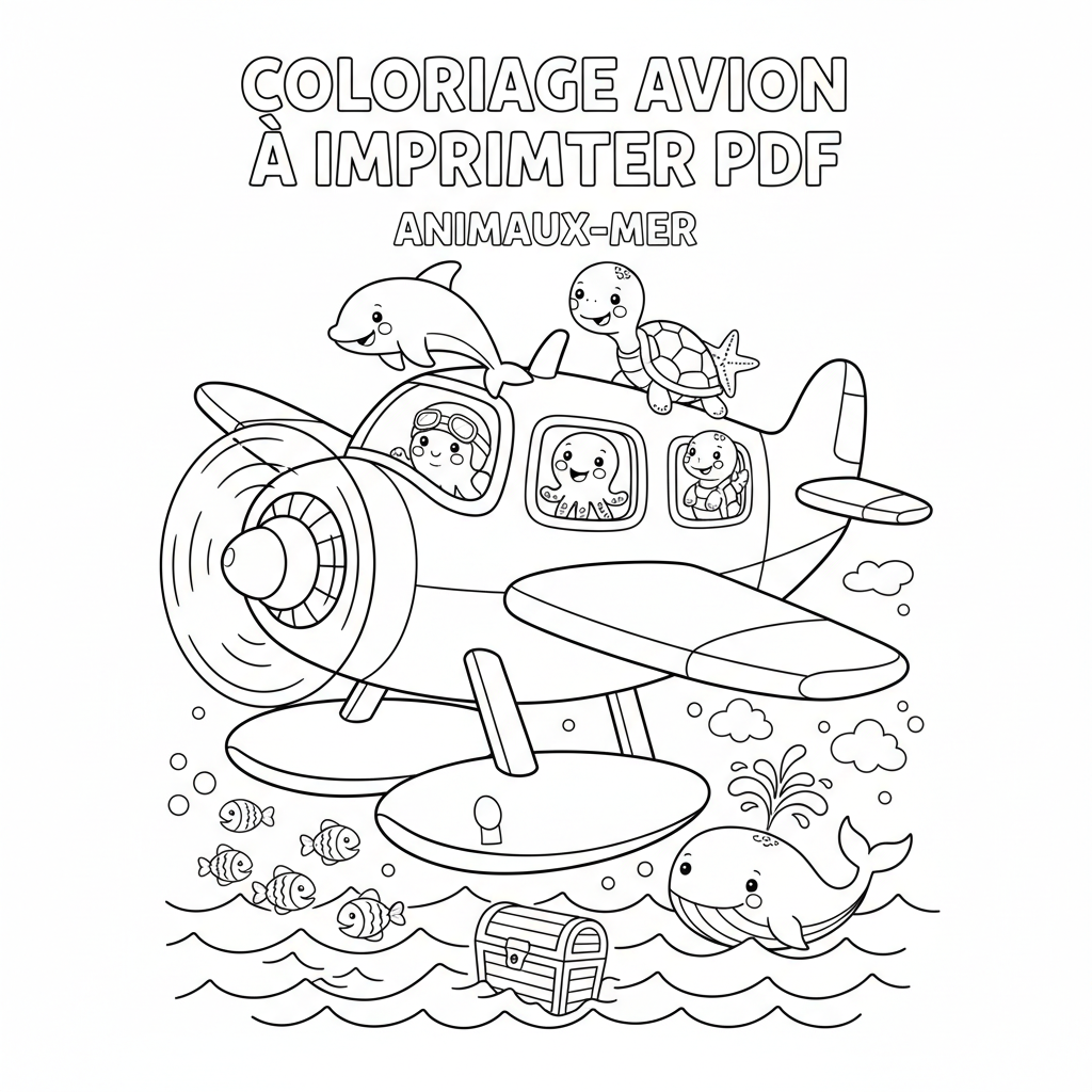 Coloriage coloriage avion à imprimer pdf 4