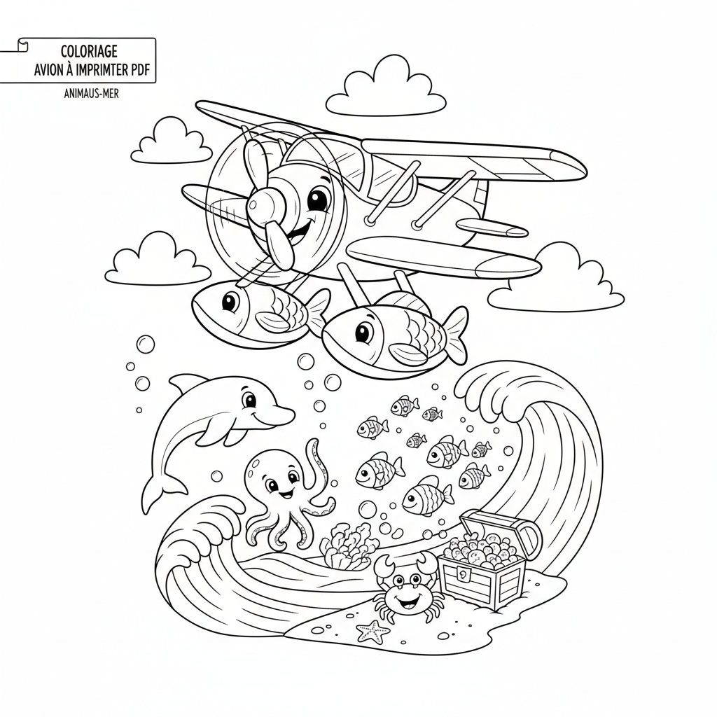 Coloriage coloriage avion à imprimer pdf 5